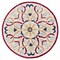 Homeroots 4 ft. Round Red & Ivory Floral Filigree Area Rug 396204 - alternate 1